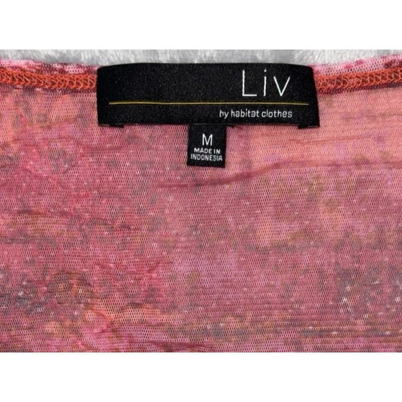 Liv Habitat Clothes Madie Tunic Women Sz M Tango Sheer Art to Wear Boho Festival - Picture 5 of 13